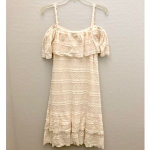 Ivory Lace Off-the-Shoulder Dress